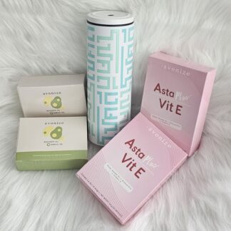 โปร 2,700 จากราคาปกติ 5,068 บาท : Avonize Avocado Oil plus Garlic Oil 2 กล่อง + Avonize Asta Plus Vit E 2 กล่อง และแก้วเก็บความเย็นสีขาว พาดลาย โชคดี มิ้นท์ทูโทน 1 ใบ