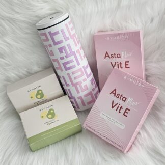 โปร 2,700 จากราคาปกติ 5,068 บาท : Avonize Avocado Oil plus Garlic Oil 2 กล่อง + Avonize Asta Plus Vit E 2 กล่อง และแก้วเก็บความเย็นสีขาว พาดลาย มีสุข ชมพูม่วง 1 ใบ