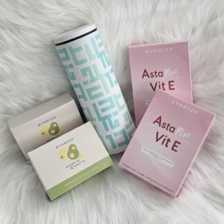 โปร 2,700 จากราคาปกติ 5,068 บาท : Avonize Avocado Oil plus Garlic Oil 2 กล่อง + Avonize Asta Plus Vit E 2 กล่อง และแก้วเก็บความเย็นสีขาว พาดลาย มีสุข มิ้นท์ทูโทน 1 ใบ