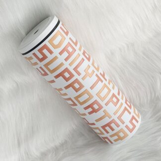 แก้วเก็บความเย็นสีขาว ลาย Daily Topics Supporter สีส้มแรนด้อม 600 ml.