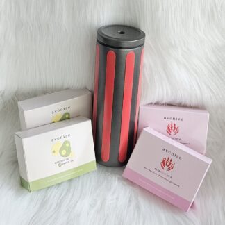 โปรพิเศษ แก้วเก็บความเย็น สีดำ พาดลายเส้นตั้งสีแดง + Avonize Avocado Oil Plus Garlic Oil 2 + Avonize Asta Plus Vit E 2