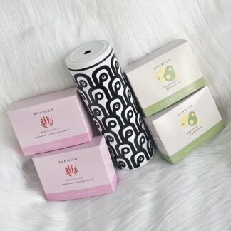 โปรพิเศษ แก้วเก็บความเย็นสีขาว ลาย ค คลื่นญี่ปุ่น สีดำ + Avonize Avocado Oil Plus Garlic Oil 2 + Avonize Asta Plus Vit 2