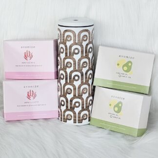 โปรพิเศษ แก้วเก็บความเย็นสีขาว ลาย ค คลื่นไม้สักทอง + Avonize Avocado Oil Plus Garlic Oil 2 + Avonize Asta Plus Vit 2