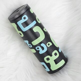 แก้วเก็บความเย็น Monogram ชื่อตัวเอง (ไทย) พาดลายสีฟ้า เขียวพาสเทล 600 ml.