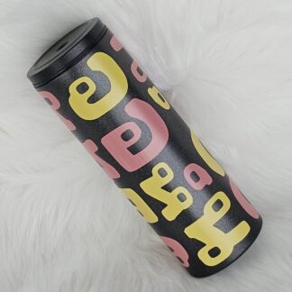 แก้วเก็บความเย็น Monogram ชื่อตัวเอง (ไทย) พาดลายสีเหลืองมัสตาร์ด โอลด์โรส 600 ml.