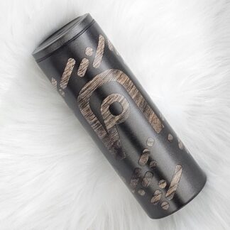 แก้วเก็บความเย็นสีดำ ลาย ค ไม้สักทอง 600 ml.