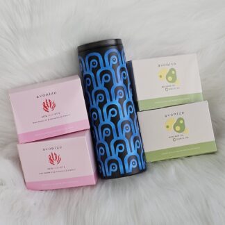 โปรพิเศษ แก้วเก็บความเย็นสีดำ ลาย ค คลื่นญี่ปุ่น สีคราม + Avonize Avocado Oil Plus Garlic Oil 2 + Avonize Asta Plus Vit 2