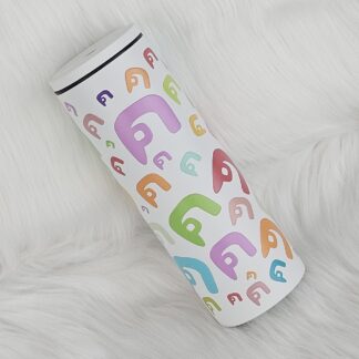 แก้วเก็บความเย็น สีขาว ลาย ค สนุก 600 ml.