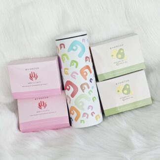 โปรพิเศษ แก้วเก็บความเย็น สีขาว ลาย ค สนุก + Avonize Avocado Oil Plus Garlic Oil 2 + Avonize Asta Plus Vit 2