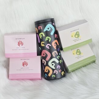 โปรพิเศษ แก้วเก็บความเย็น สีดำ ลาย ค สนุก + Avonize Avocado Oil Plus Garlic Oil 2 + Avonize Asta Plus Vit 2