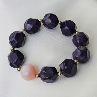กำไลดินเผา Deep Purple Botswana Agate